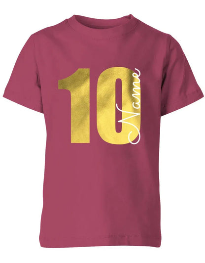 Geburtstagsshirt 10 Jahre Junge und Mädchen Goldene 10 mit Namen