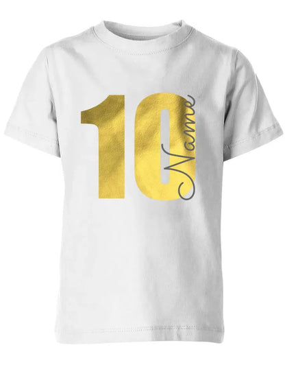 Geburtstagsshirt 10 Jahre Junge und Mädchen Goldene 10 mit Namen