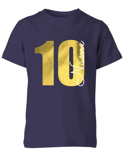 Geburtstagsshirt 10 Jahre Junge und Mädchen Goldene 10 mit Namen