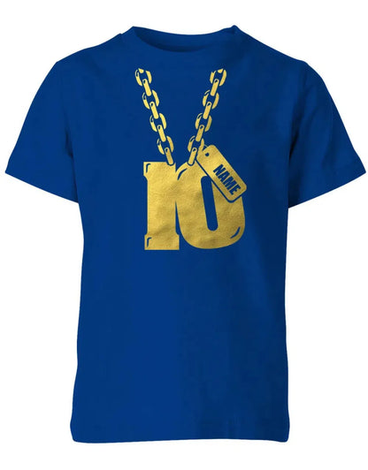 Geburtstagsshirt 10 Jahre - Jungen und Mädchen - Goldene Kette mit Zahl 10 und Name
