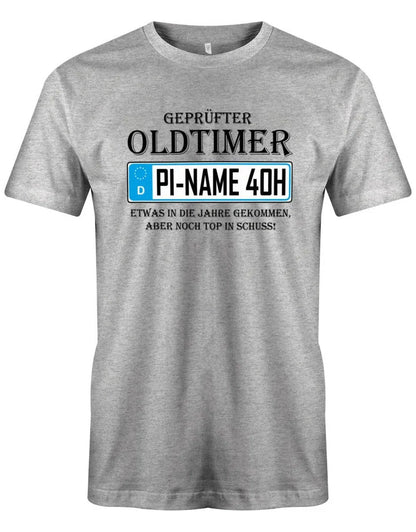Geprüfter Oldtimer mit Stadt Name und 40H Kennzeichen - 40 Geburtstag Männer Shirt