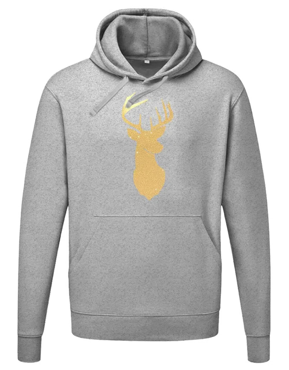 Glitzer Hirsch Rentier Weihnachten Hoodie Unisex – Grau XL