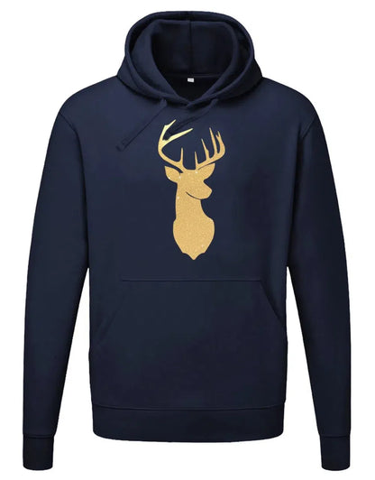 Glitzer Hirsch Rentier Weihnachten Hoodie Unisex