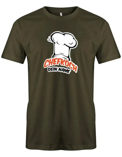 Griller Koch Tshirt - Chefkoch Mütze mit Wunschname personalisiert