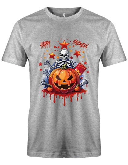 Halloween Kostüm Kürbis und Skelett Happy Halloween - Lustiges T Shirt