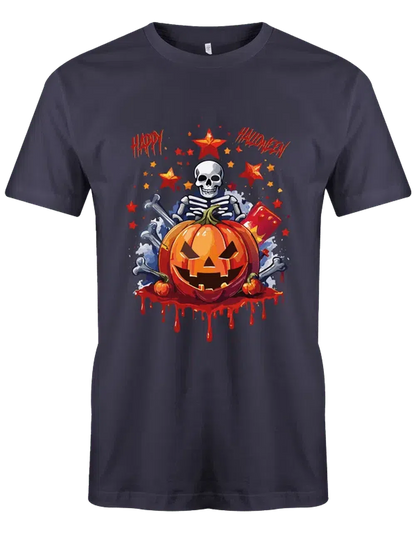 Halloween Kostüm Kürbis und Skelett Happy Halloween - Lustiges T Shirt