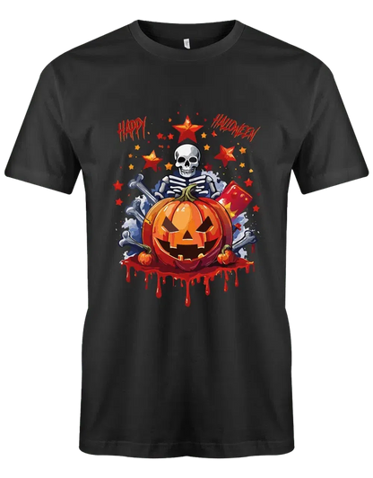 Halloween Kostüm Kürbis und Skelett Happy Halloween - Lustiges T Shirt
