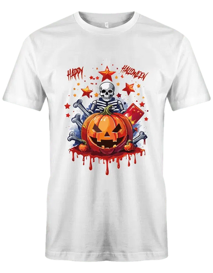 Halloween Kostüm Kürbis und Skelett Happy Halloween - Lustiges T Shirt