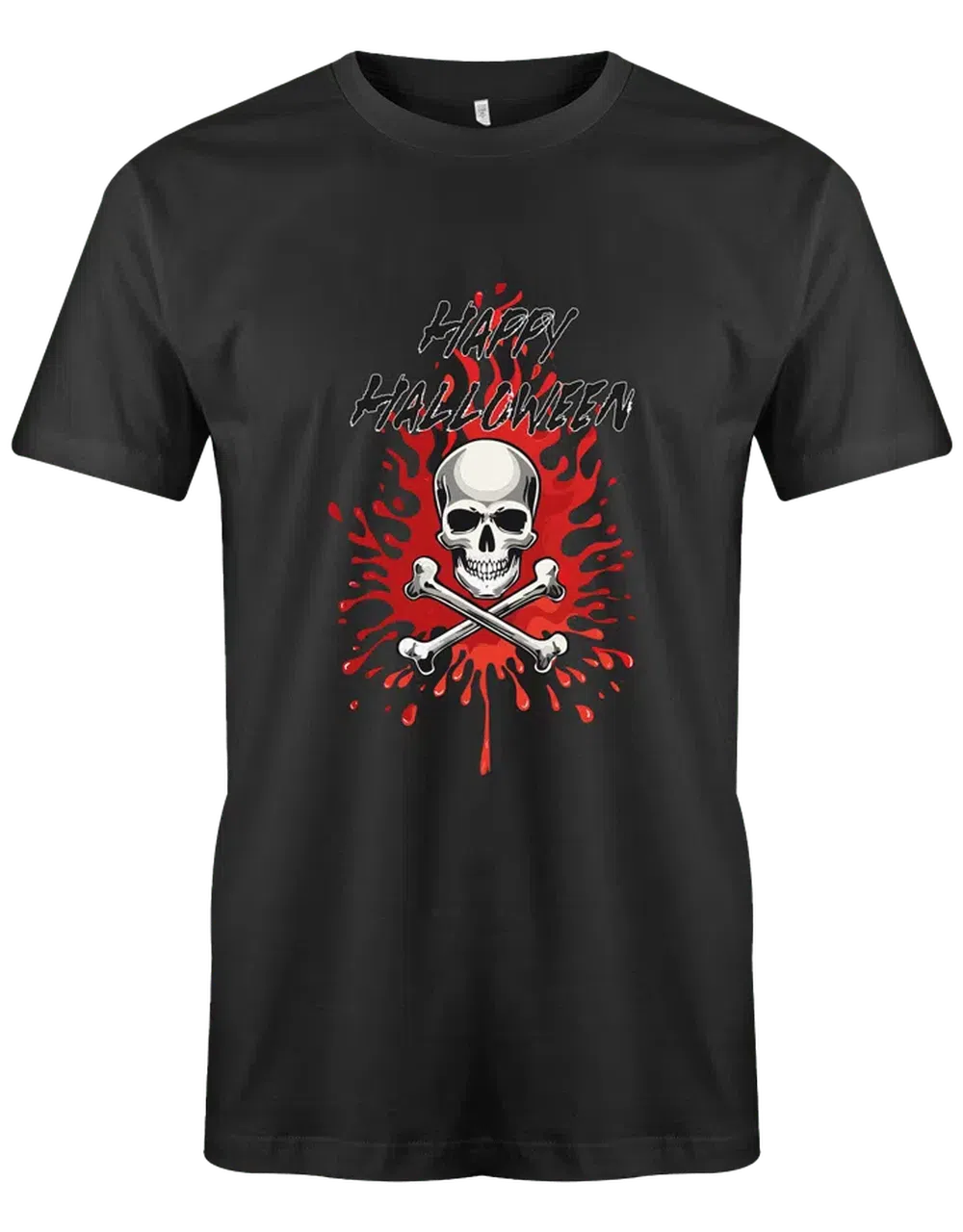 Halloween T-Shirt mit Totenkopf und blutigen Spritzern – Der ultimative gruselige T-Shirt-Druck!