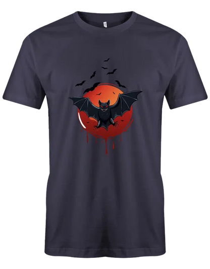 Halloween T-Shirt mit großer Fledermaus und blutigem Mond - Dein perfektes T-Shirt zum Gruselfest!