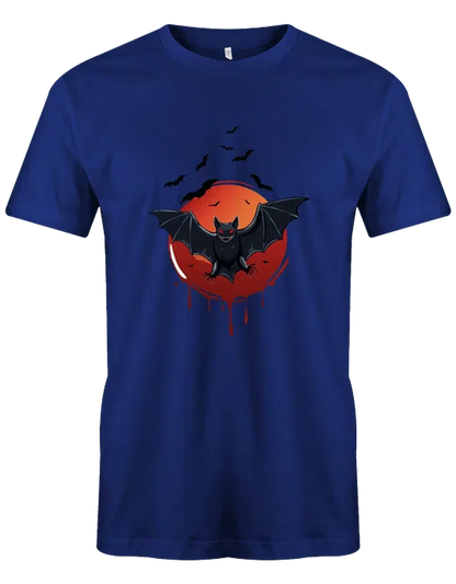 Halloween T-Shirt mit großer Fledermaus und blutigem Mond - Dein perfektes T-Shirt zum Gruselfest!