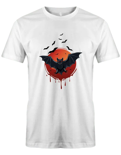 Halloween T-Shirt mit großer Fledermaus und blutigem Mond - Dein perfektes T-Shirt zum Gruselfest!