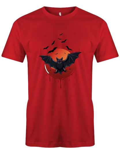 Halloween T-Shirt mit großer Fledermaus und blutigem Mond - Dein perfektes T-Shirt zum Gruselfest!