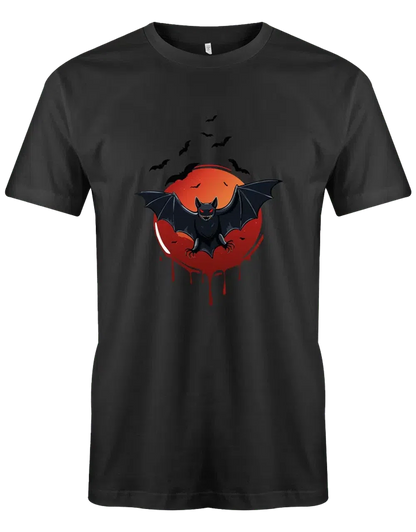 Halloween T-Shirt mit großer Fledermaus und blutigem Mond - Dein perfektes T-Shirt zum Gruselfest!