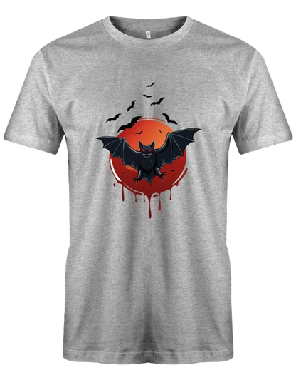 Halloween T-Shirt mit großer Fledermaus und blutigem Mond - Dein perfektes T-Shirt zum Gruselfest!