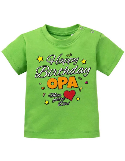 Happy Birthday Opa Mein Herz gehört Dir Geburtstag - Baby Shirt