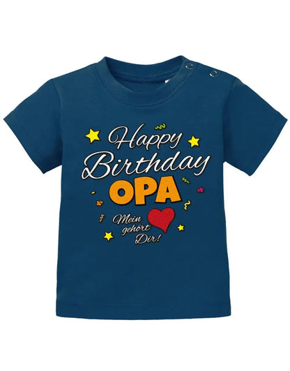 Happy Birthday Opa Mein Herz gehört Dir Geburtstag - Baby Shirt