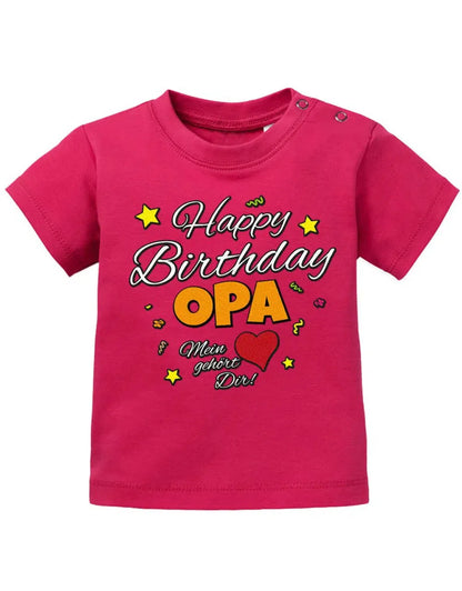 Happy Birthday Opa Mein Herz gehört Dir Geburtstag - Baby Shirt