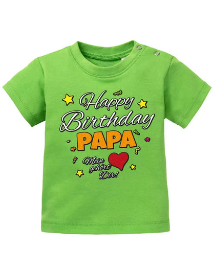 Happy Birthday Papa Mein Herz gehört Dir Geburtstag - Baby Shirt