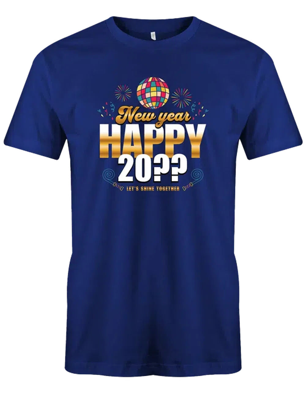 Happy New Year Silvester Discokugel Shirt – Herren T-Shirt royalblau