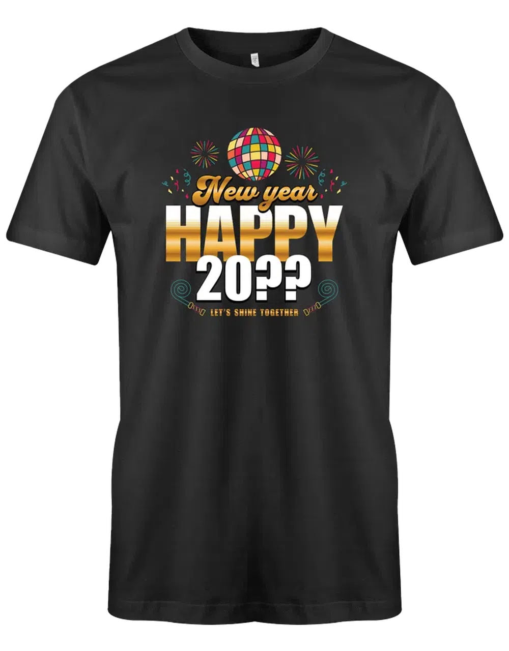 Happy New Year Silvester Discokugel Shirt – Herren T-Shirt schwarz