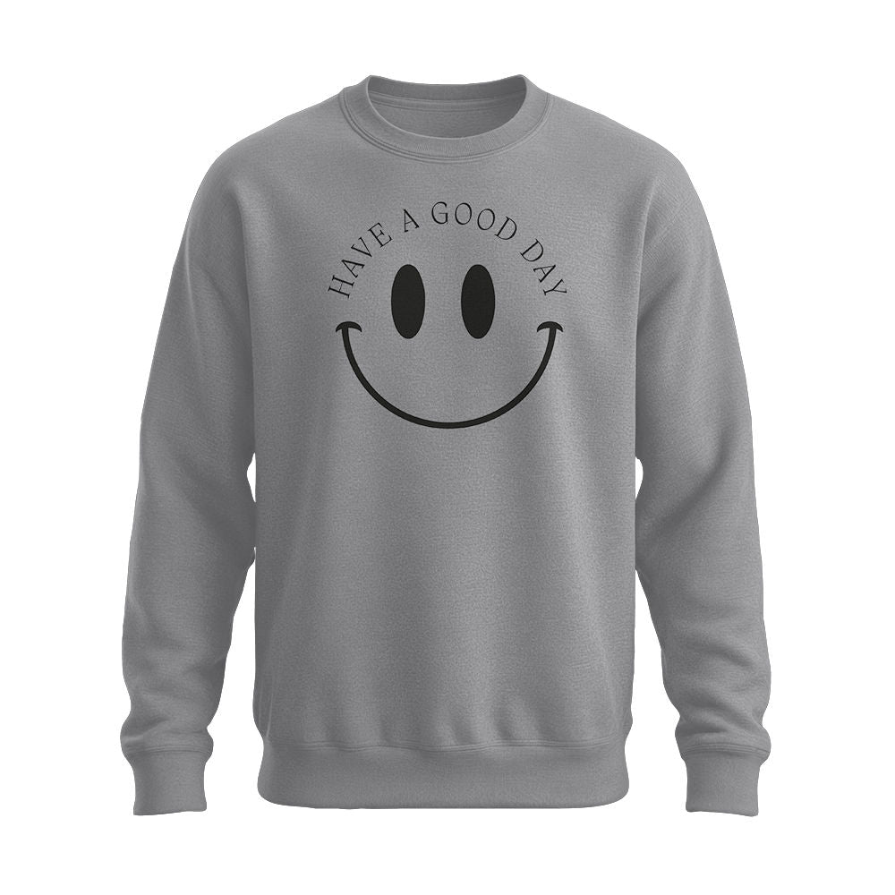Have a Good Day Pullover – Smiley Sweater grau