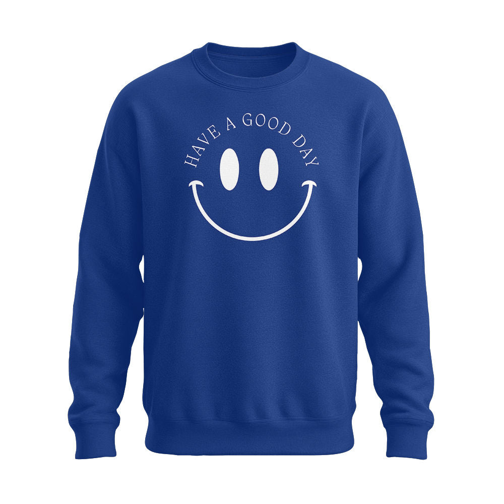 Have a Good Day Pullover – Smiley Sweater royalblau