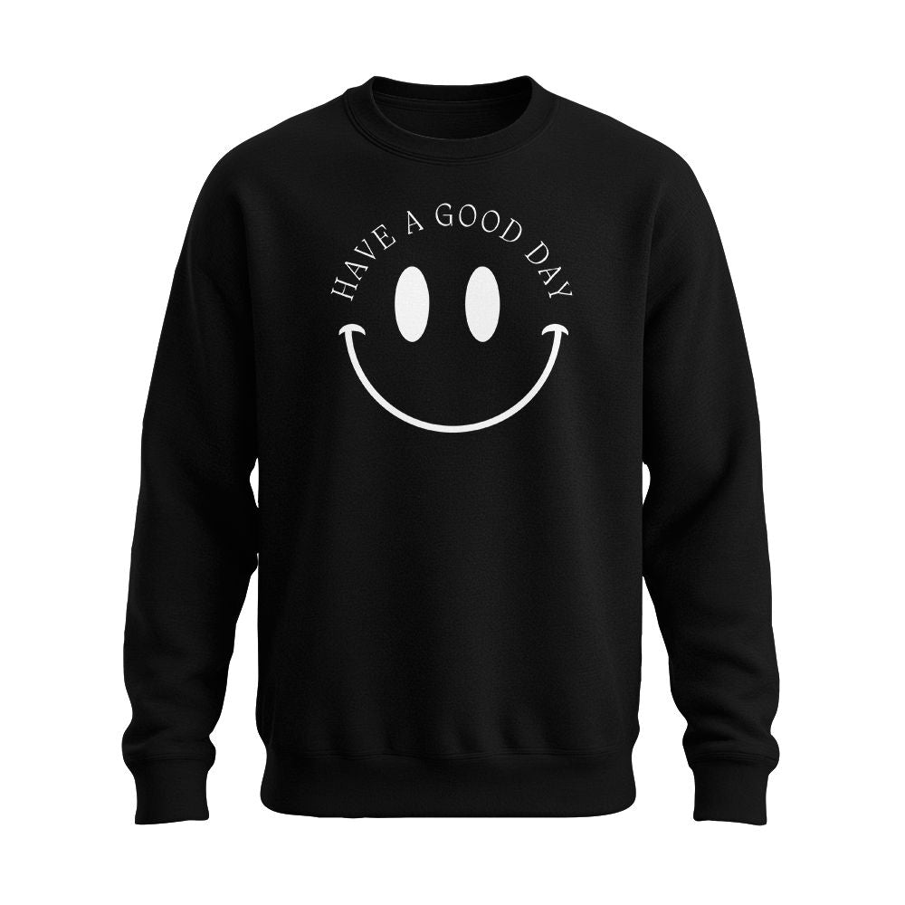 Have a Good Day Pullover – Smiley Sweater schwarz