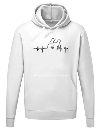 Herzschlag 2 Hunde Herzlinie - Unisex Hoodie