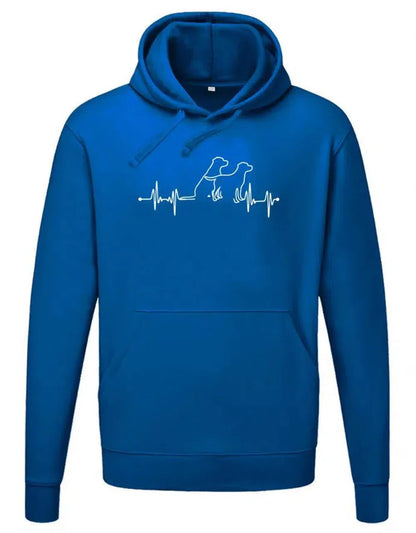 Herzschlag 2 Hunde Herzlinie - Unisex Hoodie