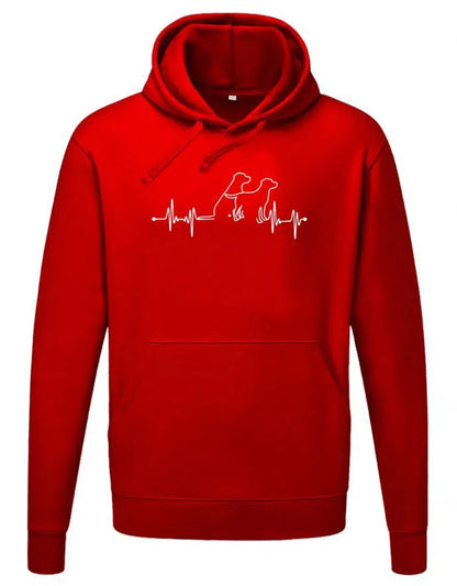 Herzschlag 2 Hunde Herzlinie - Unisex Hoodie