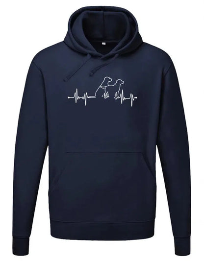 Herzschlag 2 Hunde Herzlinie - Unisex Hoodie