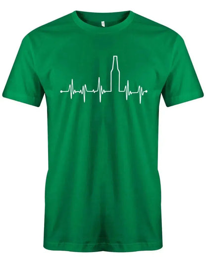 Herzschlag Bier Flasche - Herren T-Shirt