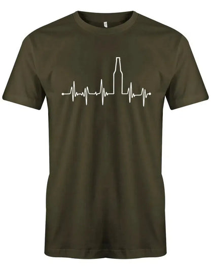 Herzschlag Bier Flasche - Herren T-Shirt