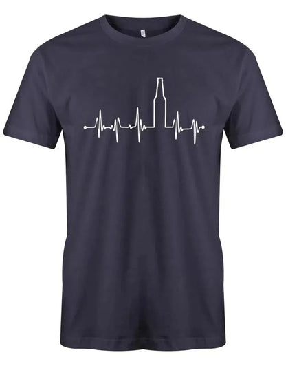 Herzschlag Bier Flasche - Herren T-Shirt