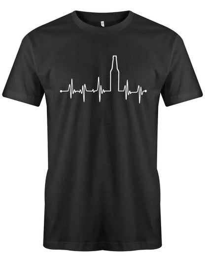 Herzschlag Bier Flasche - Herren T-Shirt