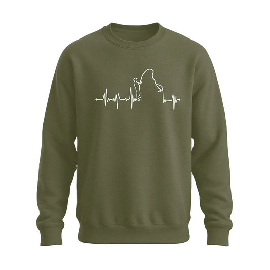 Herzschlag Angeln - EKG - Angler - Unisex Pullover Army