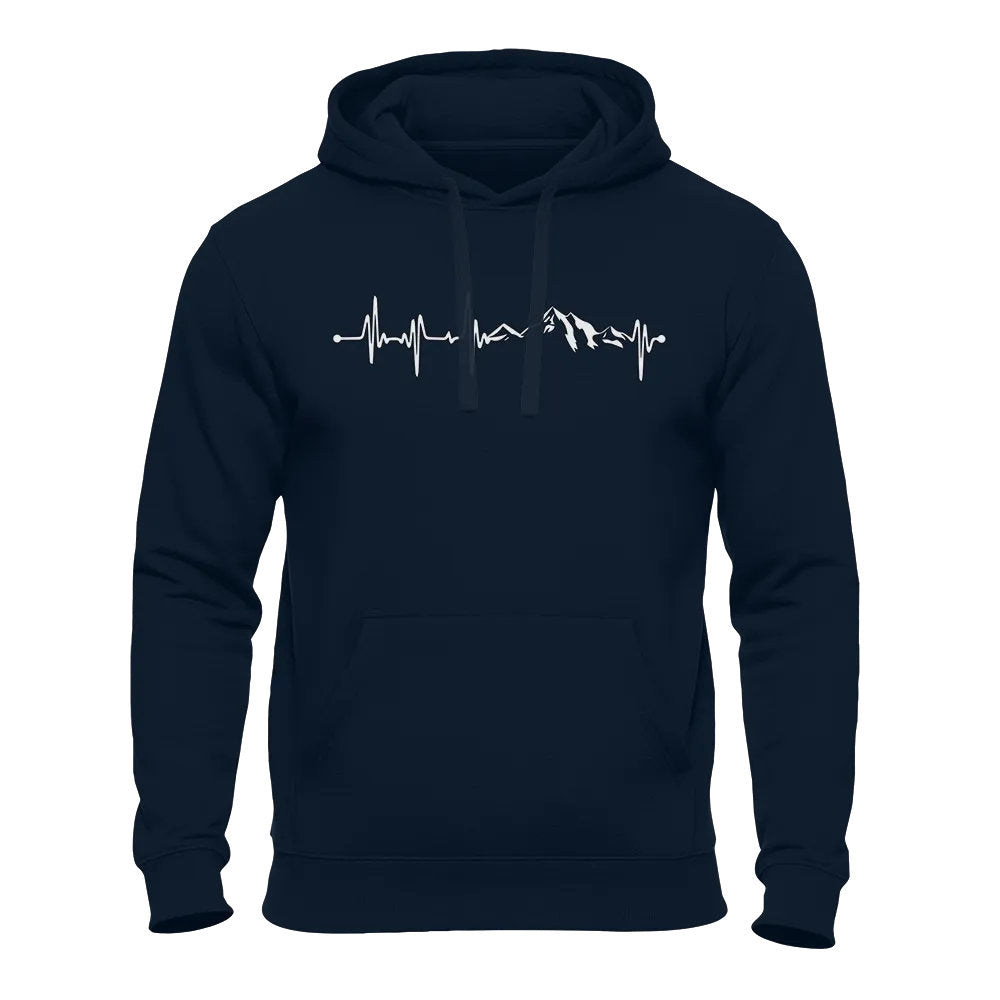 Herzschlag Berge - EKG Motiv Unisex Hoodie Navy