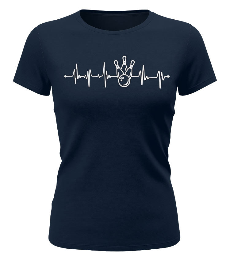 Herzschlag Bowling EKG - Bowlerin - Damen T-Shirt navy