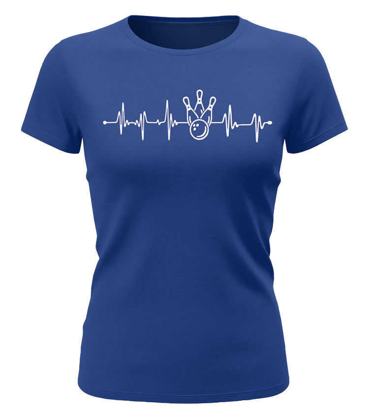 Herzschlag Bowling EKG - Bowlerin - Damen T-Shirt royalblau