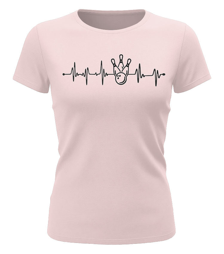 Herzschlag Bowling EKG - Bowlerin - Damen T-Shirt Rosa