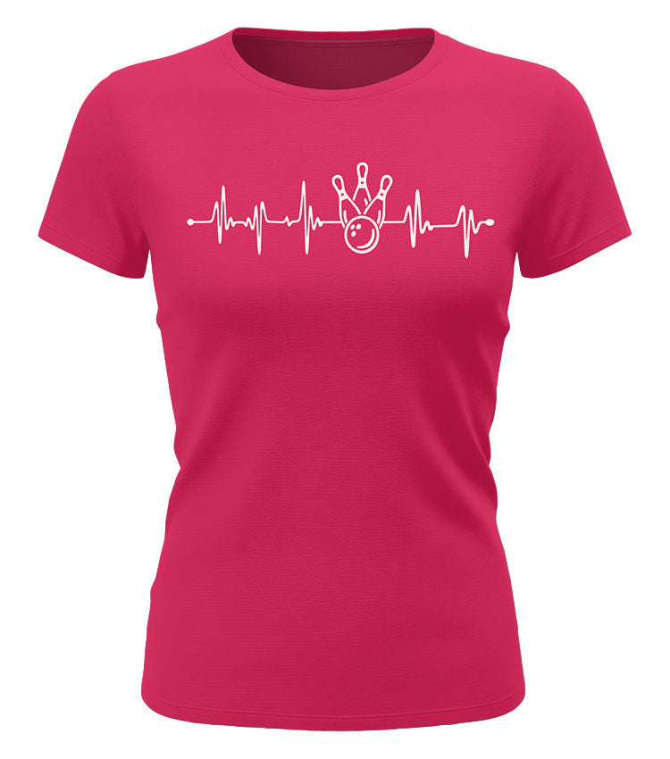 Herzschlag Bowling EKG - Bowlerin - Damen T-Shirt sorbet