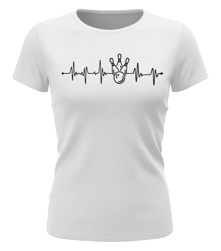 Herzschlag Bowling EKG - Bowlerin - Damen T-Shirt weiß