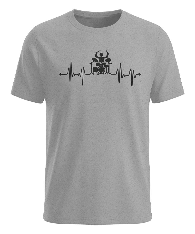 Herzschlag Drummer - Schlagzeuger – Herren T-Shirt grau