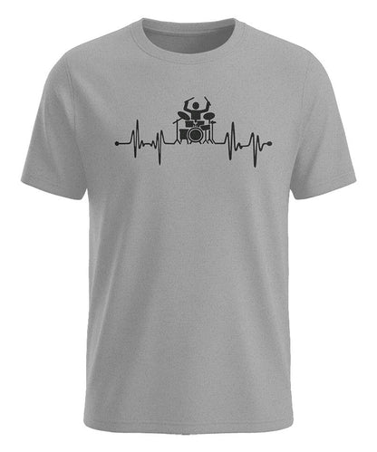 Herzschlag Drummer - Schlagzeuger – Herren T-Shirt grau