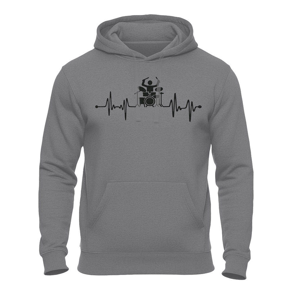 Herzschlag Drummer - Schlagzeuger – Unisex Hoodie grau