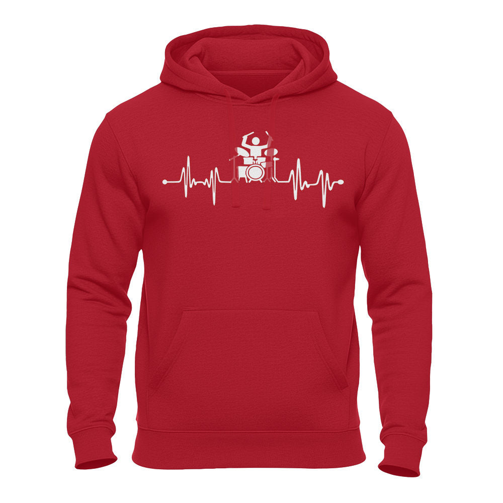 Herzschlag Drummer - Schlagzeuger – Unisex Hoodie rot