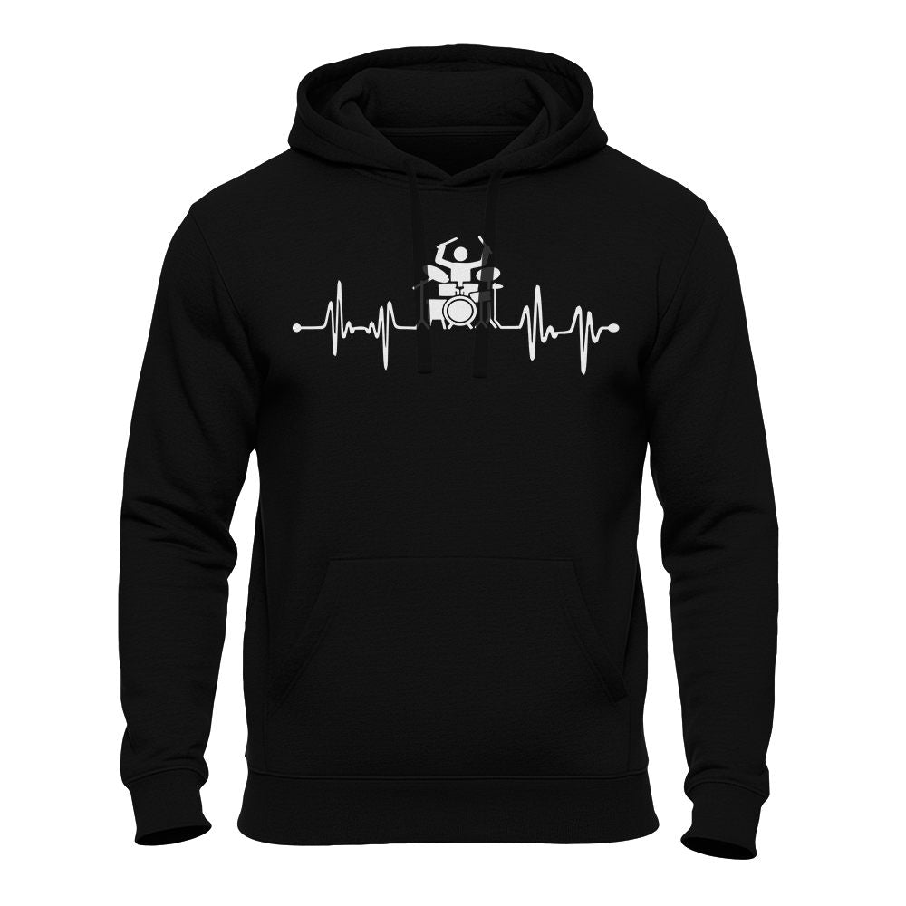 Herzschlag Drummer - Schlagzeuger – Unisex Hoodie schwarz