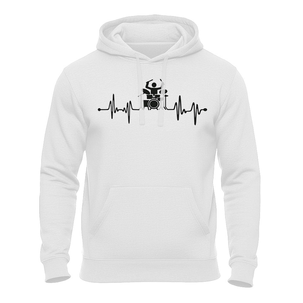 Herzschlag Drummer - Schlagzeuger – Unisex Hoodie weiß