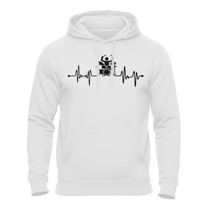 Herzschlag Drummer - Schlagzeuger – Unisex Hoodie weiß